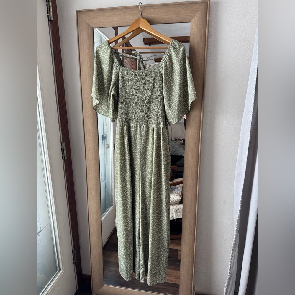 Polagram Wide Leg Floral Jumpsuit